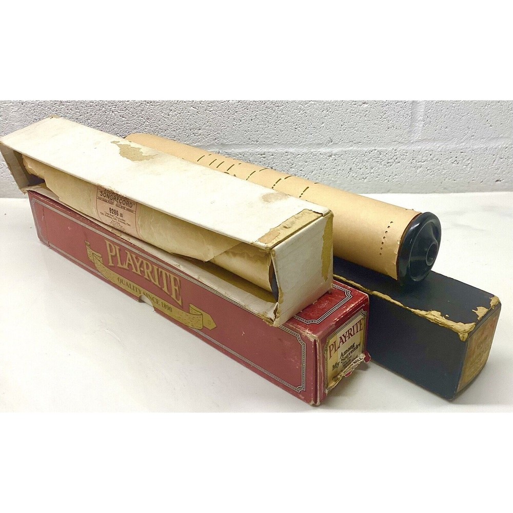 Vintage QRS Play-Rite Imperial Player Piano Word Roll (Lot Of 4) Assorted